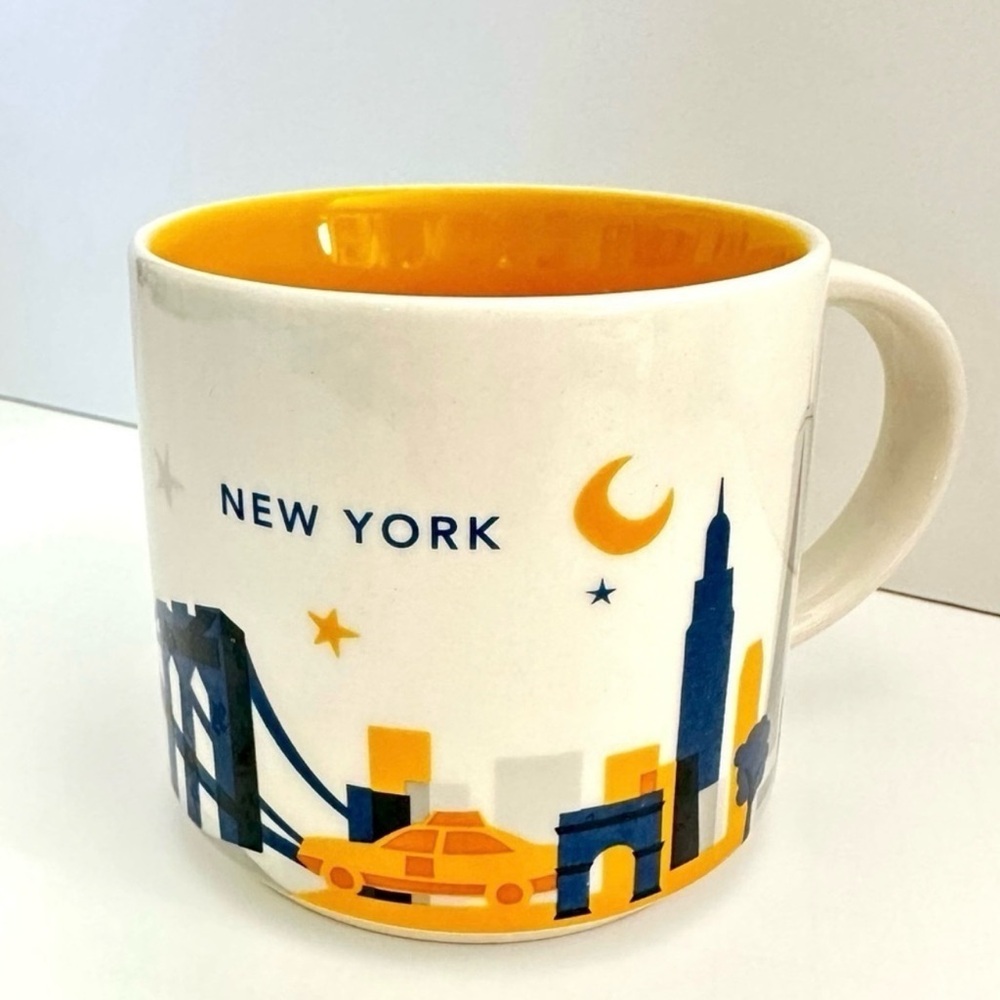 New York Skyline Mug - Yellow and Blue